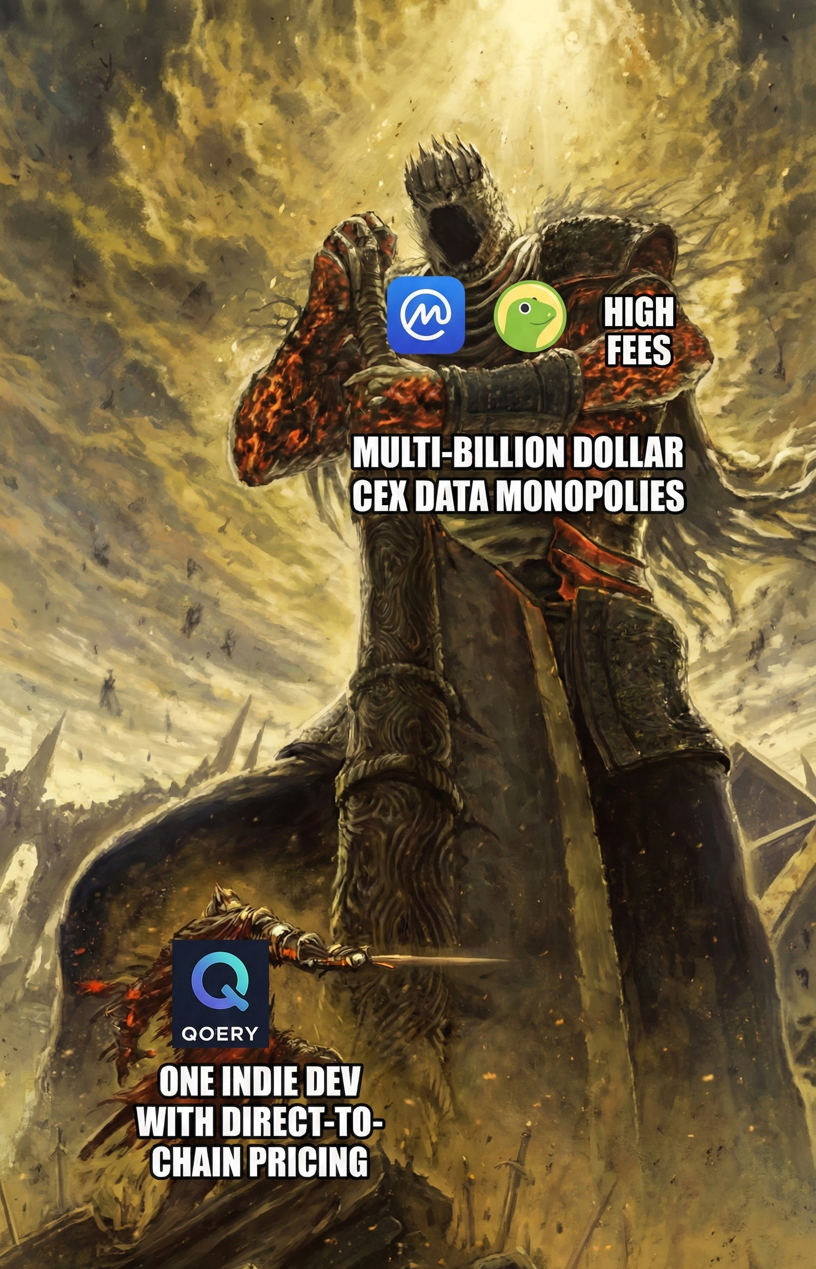 Qoery vs CoinGecko Meme